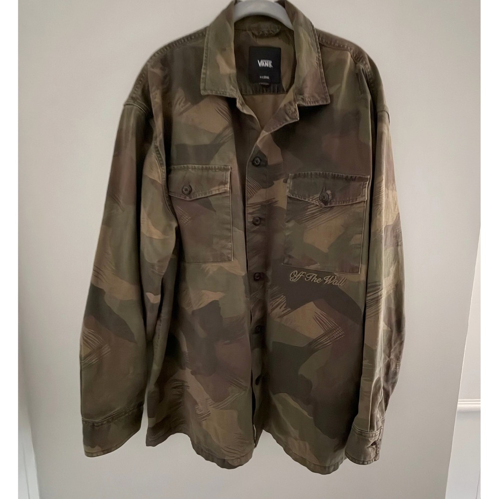 VANS Off The Wall Mens XL Military Brush Camo Shacket Canvas Jacket Streetwear